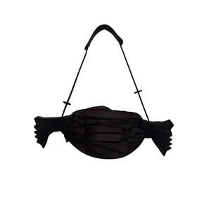 rare Issey Miyake Pleats Please Accordion Drawstring Bag Dark Brown/Black Purse